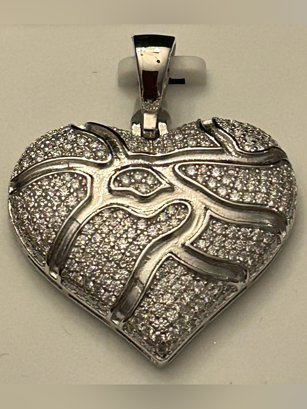 4.00CTW Moissanite 💎 Pave’ Heart ♥️ Design Pendant in Solid 925 Sterling Silver